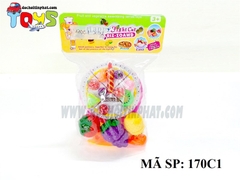 170C1 TÚI BẾP DÍNH BÁNH SINH NHẬT+ TRÁI CÂY +THỚT (NHO, DÂU KHÓM) PVC