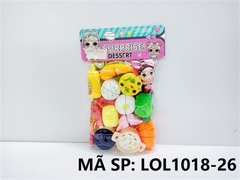 LOL1018-26 TÚI BẾP DÍNH BÁNH DIMSUM, RAU CỦ, NỒI, CHẢO, 1C BÉ CHIBI (PVC) Surprise Dessert