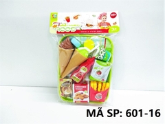 601-16 TÚI BẾP KHÂY BÁNH + 2C KEM + 1C TƯƠNG ỚT + SỮA +1H GÀ + KHOAI TÂY CHIÊN ((Table ware Food) (PVC)