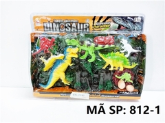 812-1 VỈ ÉP THÚ KHỦNG LONG 7C (1 LỚN, 2 VỪA, 4 NHỎ), Ổ TRỨNG, CÂY, LÂU ĐÀI ĐÁ