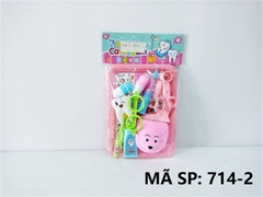 714-2 TÚI KHÂY BÁC SĨ KHÁM RĂNG + MẮT KIẾNG, KÉO, KIM, THUỐC, KÍNH HIỂN VI