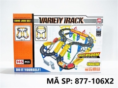 877-106X2 HỘP ĐƯỜNG RAY CẦU VỒNG XE LỬA PIN 145 MIẾNG