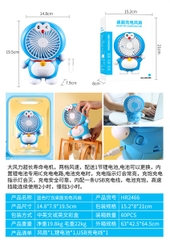 HR2466 HỘP QUẠT PIN DOREMON + SẠC USB