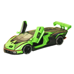 J88K32N-F/TL  HỘP XE HƠI LAMBORGHINI SẮT MÔ HÌNH PIN NÚT NHẠC ĐÈN MỞ CỬA, CỐP