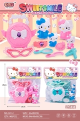 501-2 TÚI TRANG ĐIỂM TÚI XÁCH + MẮT KIẾNG + LƯỢC + 2C KITTY (PVC)