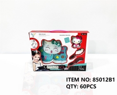 85012B1  HỘP PHẤN TRANG ĐIỂM MÈO KITTY 2 TẦNG + 1C MÈO KITTY, GƯƠNG, LƯỢC   Cosmetic   85012B-1 -2 -3 -4 -5 -6