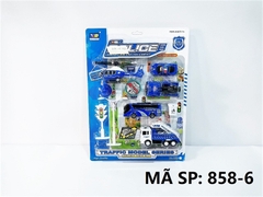 858-6 VĨ XE TRỚN 5C (TRỰC THĂNG, CS, JEEP, BUS, NÂNG) + ĐÈN, THÙNG RÁC Police