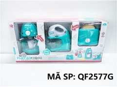 QF2577G HỘP BẾP PIN 3 MÓN (MÁY PHA CÀ PHÊ, MÁY TRỘN, MÁY NƯỚNG BÁNH MÌ) QF2576G, QF2577G Play at Home (XANH)