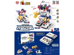 XH8899 HỘP RÁP XE BIẾN HÌNH ROBO 50 MIẾNG PIN NÚT ĐÈN