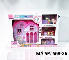 668-26 HỘP NỘI THẤT NHÀ PIN NÚT + 6C GẤU, BÀN, GHẾ, TỦ, XÍCH ĐU, TIVI