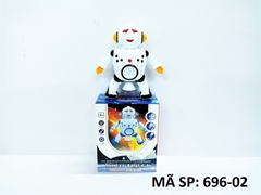 696-02 HỘP ROBO PIN NHẢY DANCING NHẠC ĐÈN, BẸT CHÂN, XOAY 360 ĐỘ Robot Dance