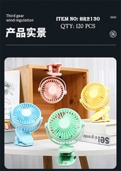 HR2130 HỘP QUẠT PIN GIÁ KẸP + SẠC USB