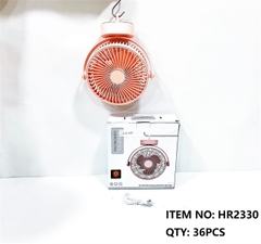 HR2330 HỘP QUẠT BÀN TREO PIN ĐÈN CÓ SẠC HR2338