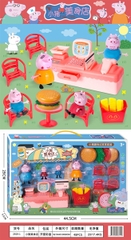 2929-1 HỘP GIA ĐÌNH HEO HỒNG 4C + MÁY TÍNH TIỀN SIÊU THỊ + 4C GHẾ + 1C BÀN