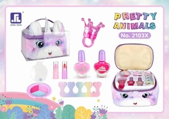 2103W-X  HỘP MICA TÚI VẢI NGỰA PONY, THỎ TRANG ĐIỂM MÓNG TAY