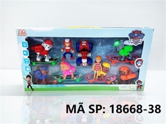 18668-38 HỘP CHÓ CỨU HỘ TRƯỢT VÁN 6C + XE MOTO + 2 NGƯỜI