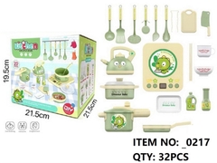 _0217 HỘP BẾP ĐIỆN PIN, NỒI, ẤM, CHẢO 19 MIẾNG 0217L