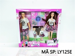 LY125E HỘP BABY GIA ĐÌNH 4C (1C GÁI KHỚP, 1C TRAI, 2C NHÍ) + TÚI XÁCH, NÓN, GIÀY