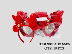 CX-214525  TÚI 12C CÀI TÓC NOEL SỪNG TUẦN LỘC