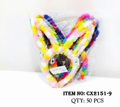 CX2151-9  TÚI 12C CÀI TÓC TAI THỎ BẢY MÀU ĐÈN