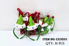 CX3531F  TÚI 2C CÀI TÓC NOEL NÓN PIN ĐÈN