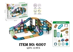 G007 HỘP XẾP HÌNH NAM CHÂM ĐƯỜNG RAY BÃI ĐẬU XE 96 MIẾNG