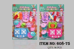 608-75 VỈ BẾP GAS ĐÔI, NỒI, CHẢO, TÔM, TÁCH ĐỦ MẪU