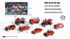 R1019-68 HỘP XE CỨU HỎA TRỚN 8C ĐỦ MẪU (HƠI, MOTO, THANG, CẢNH SÁT)