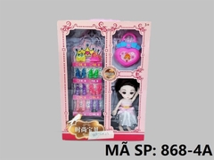 868-4A HỘP BABY 1C KHỚP, MẮT THỦY TINH + 6 ĐÔI GIÀY + TÚI XÁCH
