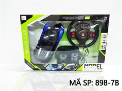 898-7B HỘP XE HƠI BUGATTI ĐIỀU KHIỂN 7 ĐỘNG TÁC, KHÔNG SẠC, VÔ LĂNG TRÒN, BÀN ĐẠP, TL 1:16