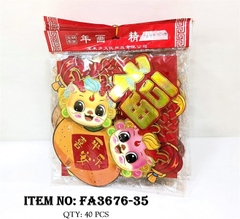 FA3676-35F LỐC 2 TÚI GIẤY DÁN TẾT CHỮ PHÚC RỒNG BABY