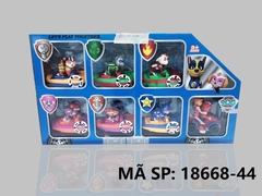 18668-44 HỘP CHÓ CỨU HỘ TRƯỢT TÀU 6C + XE MOTO + 2 NGƯỜI