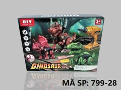 799-28 HỘP RÁP KHỦNG LONG 3C + ỐC VÍT, MÁY KHOAN