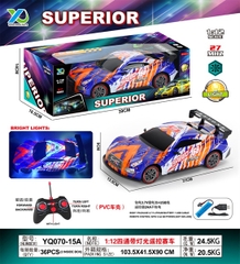 YQ070-15A HỘP XE HƠI ĐIỀU KHIỂN 7 ĐỘNG TÁC, CÓ SẠC, TL 1:12 Superior