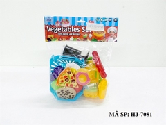 HJ-7081 TÚI BẾP DÍNH TRÁI CÂY + BÁNH PIZZA+ ỐP LA+ XÚC XÍCH+ RỔ+ LY (PVC)