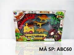 ABC60 HỘP ĐƯỜNG RAY XE LỬA PIN + 3C KHỦNG LONG, CÂY, Ổ, TRỨNG Dino Forest Train ABC-60