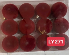 LY271 HỘP 12 TRÁI CHÂU NHUNG NHỎ TRANG TRÍ NOEL