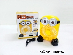 HR8736 HỘP QUẠT BÀN MINION PIN + SẠC USB