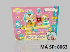 8063 HỘP ĐẤT SÉT LÀM KEM, KẸO + MÁY+ KHUÔN+ XE + 10 HŨ Ferris Wheel