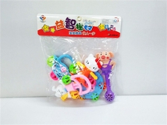 3288-A1 TÚI LẮC TREO NÔI 5 MÓN (HEO, MÈO KITTY, THỎ) (PVC)