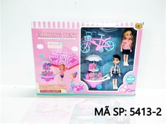 5413-2 HỘP XE ĐẨY KEM, KẸO + XE ĐẠP + 2C BABY (TRAI, GÁI) + LỀU CẮM TRẠI (CAMPING TENT) 5413-1, 5413-2
