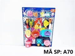 A70 VỈ BẾP GAS ĐÔI, 1 NỒI ,1 CHẢO, NỒI CƠM ĐIỆN, THỚT, CÁ, CUA, TÔM, RỔ