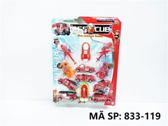 833-119 VỈ XE CỨU HỎA TRỚN 12C (TRỰC TRĂNG, TÀU, THANG, TĂNG, MOTO) (5 Kiểu) (Resclie) 833-