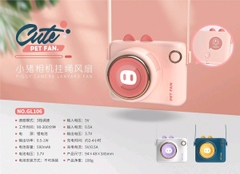 GL106  HỘP QUẠT PIN MÁY CHỤP HÌNH ĐEO CỔ + SẠC USB