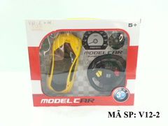 V12-2 HỘP XE HƠI ĐK 3D 7 Đ.TÁC KHÔNG SẠC, VÔ LĂNG 1:26