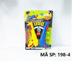 198-4 VỈ CÂY BẮN HÍT 2C NGẮN + 6C MÚT HÍT + 10 BI BANH + HUY HIỆU 2 IN 1