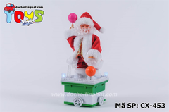 CX-453 HỘP NOEL PIN XOAY BANH ĐỨNG BỤC VUÔNG TIẾNG VIỆT