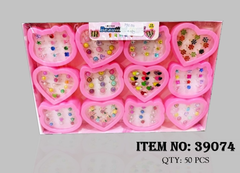 39074A  TÚI 6 HỘP NHẪN HỢP KIM TRẮNG ĐÍNH ĐÁ 12 CHIẾC