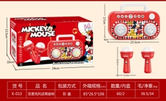 K-013  HỘP LOA KARAOKE PIN CHUỘT ĐỎ + 2C MICRO