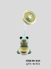 K43  HỘP QUẠT PIN GẤU + ỐNG ĐỰNG VIẾT + SẠC USB ĐỦ MẪU